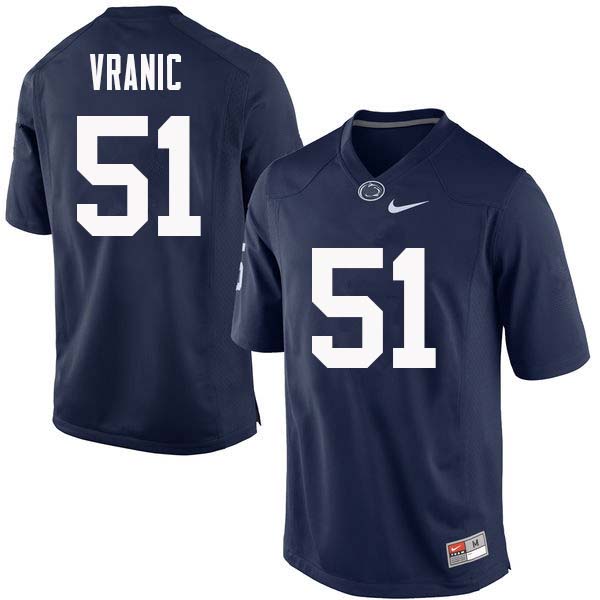 Men #51 Jason Vranic Penn State Nittany Lions College Football Jerseys Sale-Navy